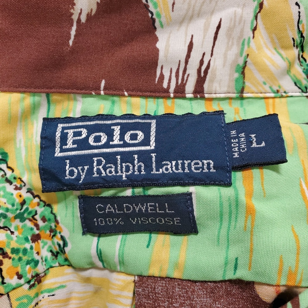 Polo Ralph Lauren Mens Hawaiian Caldwell Shirt Size L Tiki AOP Beach Surfer - Picture 3 of 10